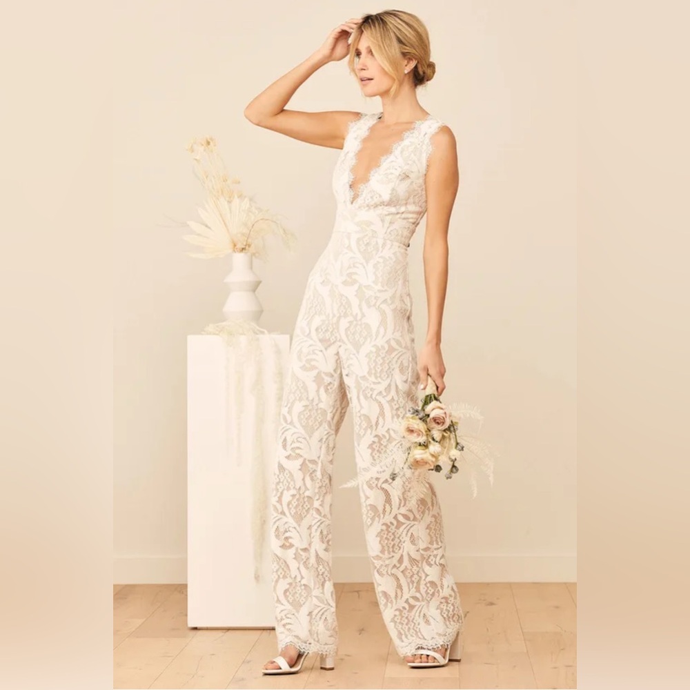 Enamored With You White Lace Wide-Leg Jumpsuit